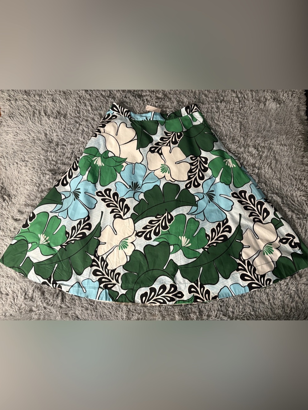 Ann Taylor Floral A-Line Skirt in Green & Blue Size 14 NWT